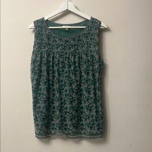 Max Studio Green Smocked Tank Top 335